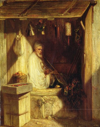 Turkish Merchant Smoking in His Shop by Alexandre Gabriel Decamps